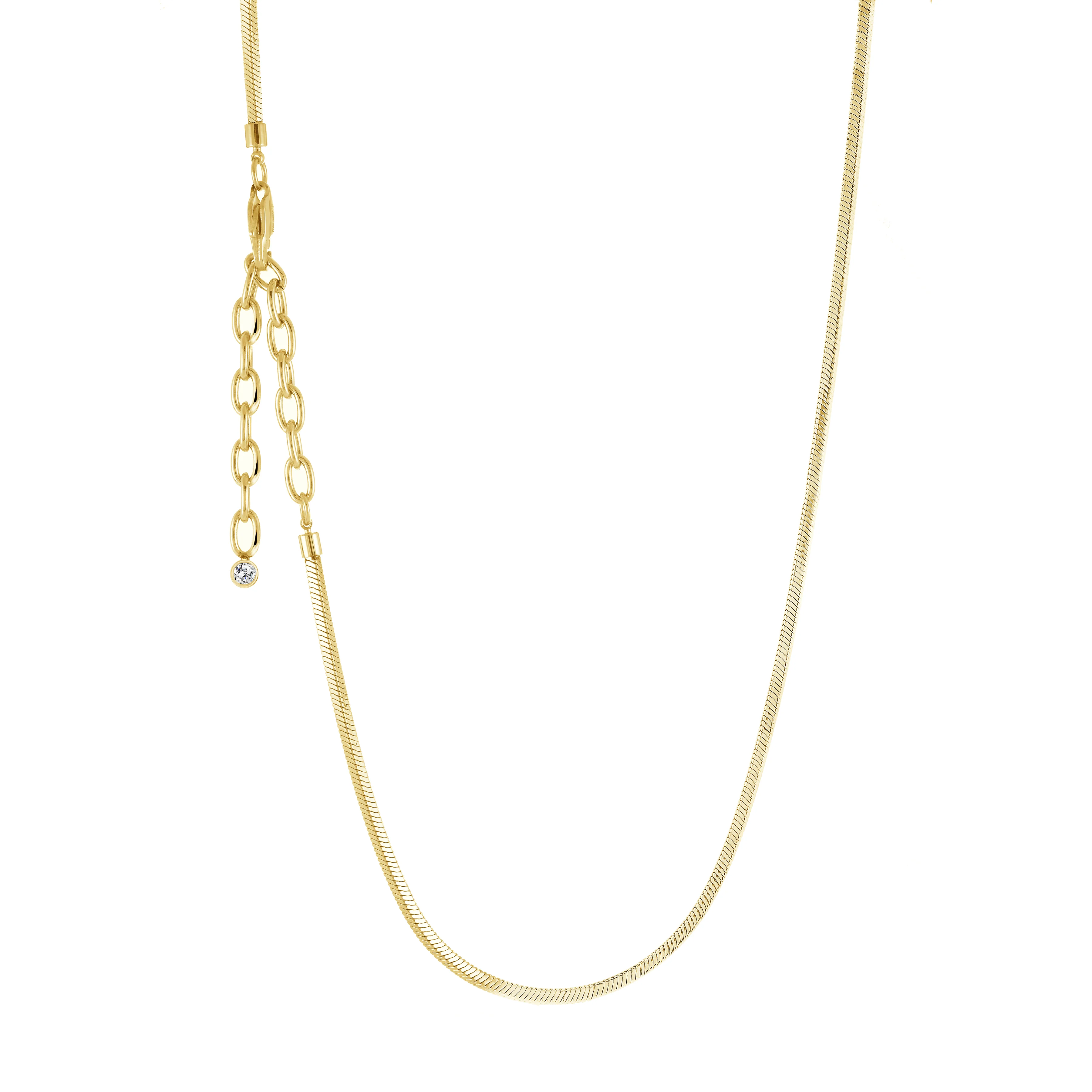2.2mm Square Snake Chain Necklace - Image 2