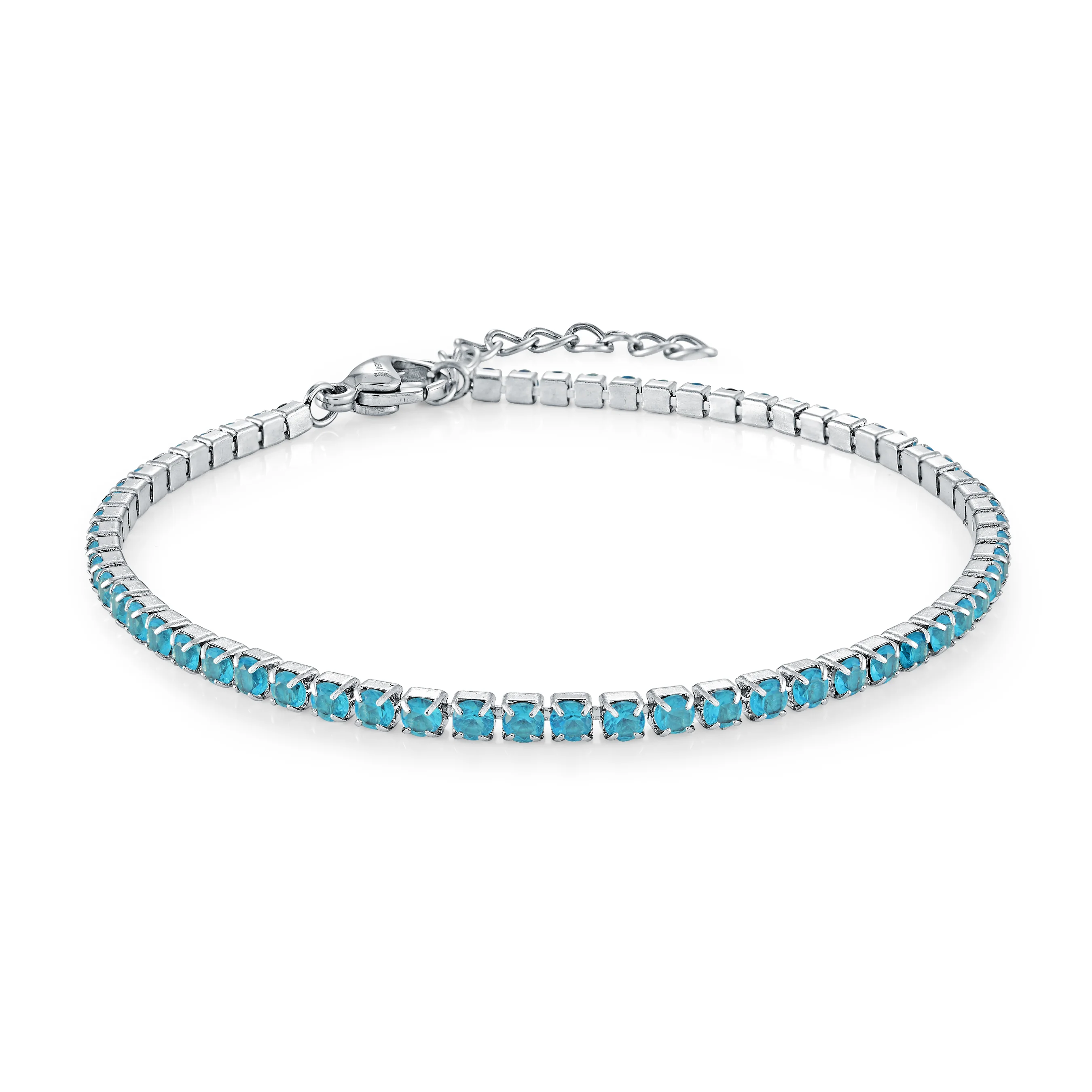 2mm Colored Cz Micro Anklet - Image 3