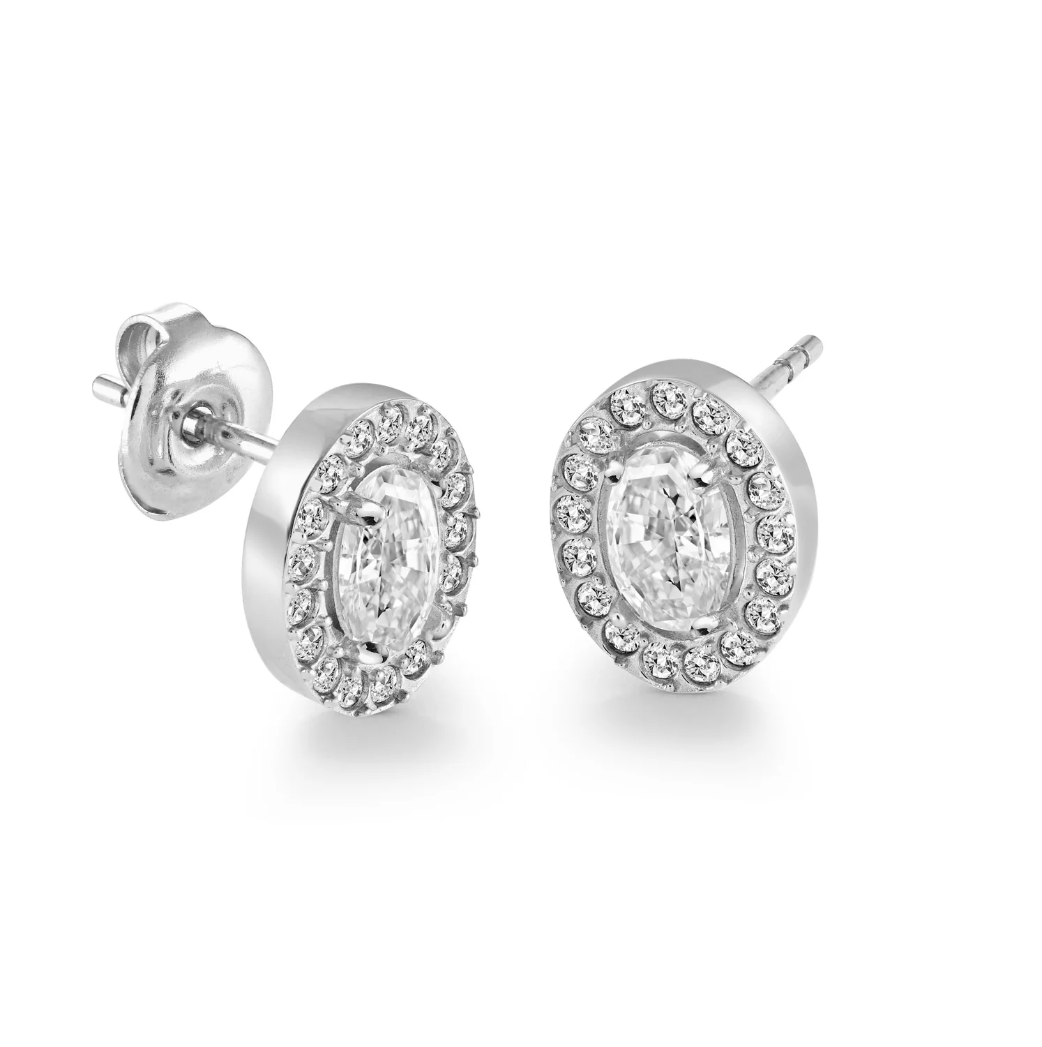 7.5mm Oval-Cz Halo Studs