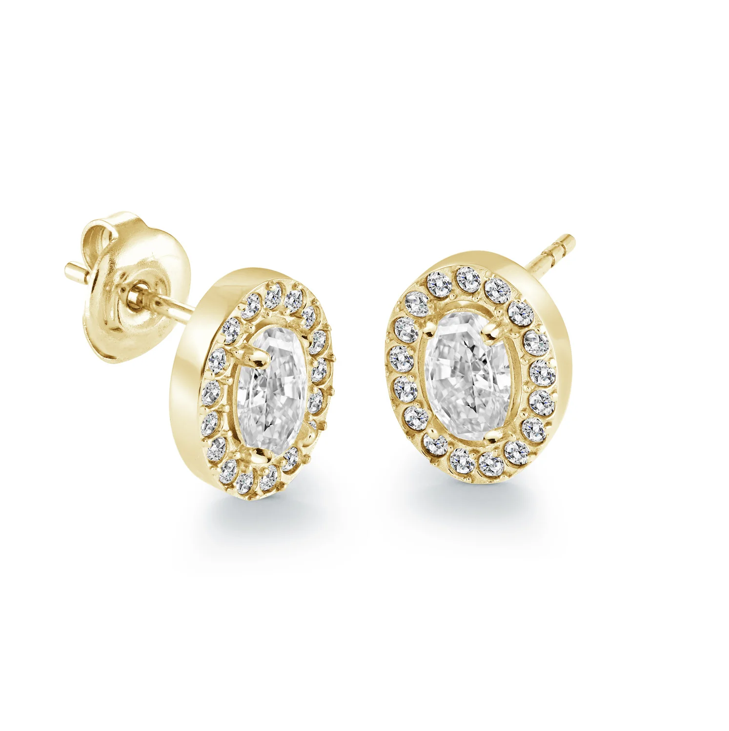 7.5mm Oval-Cz Halo Studs - Image 2