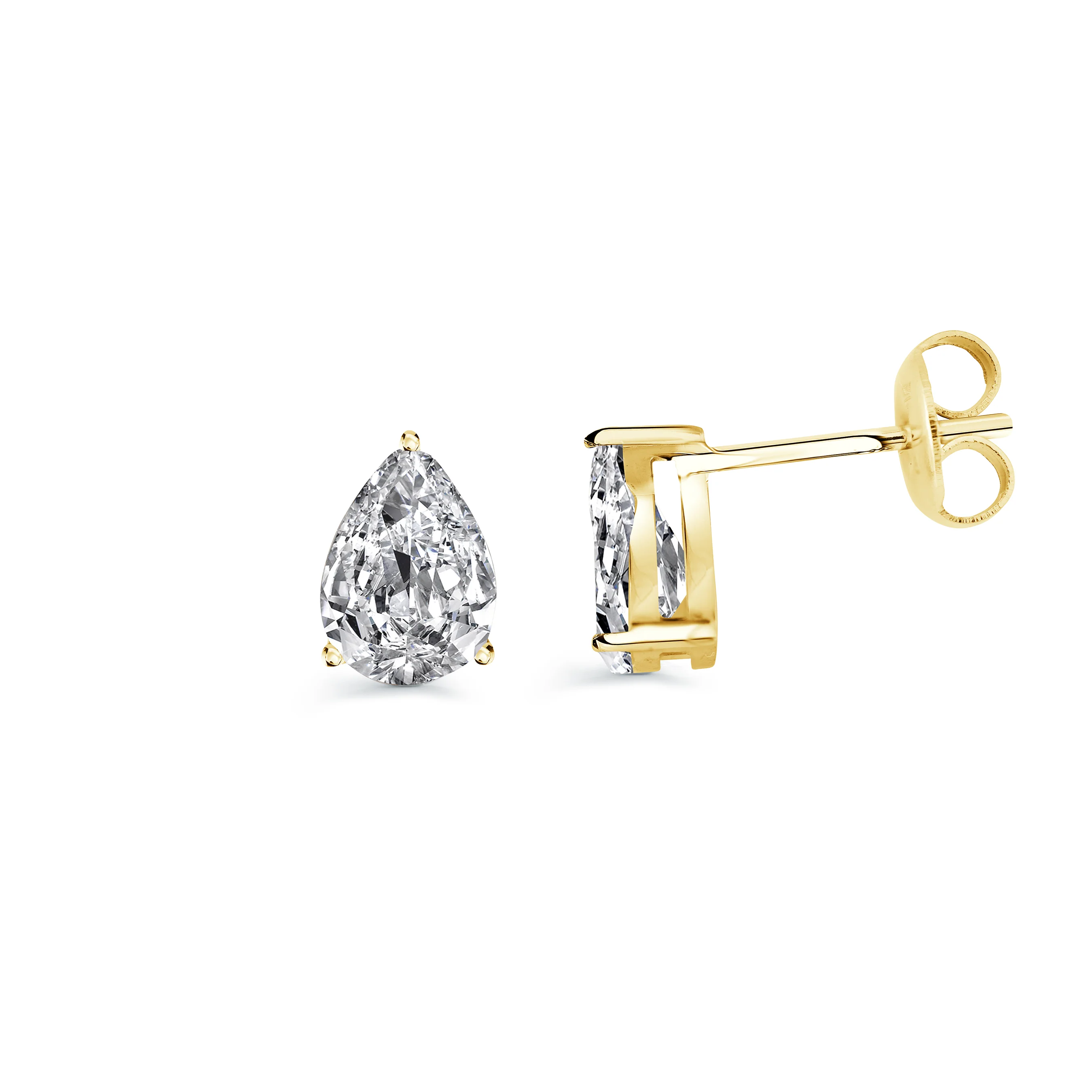 8mm Cz Pear Stud Earrings - Image 2