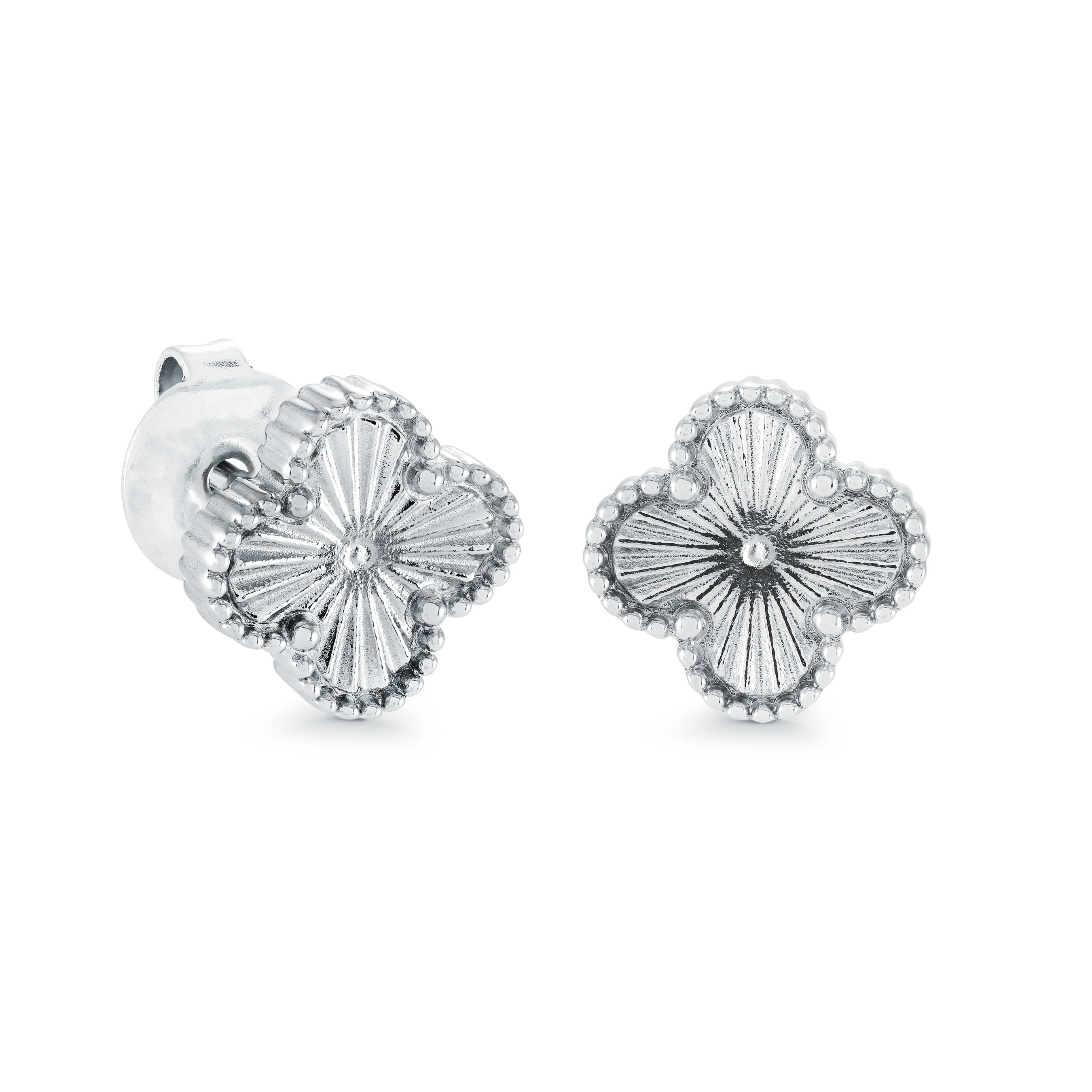 9mm Lucky-Clover Stud Earrings