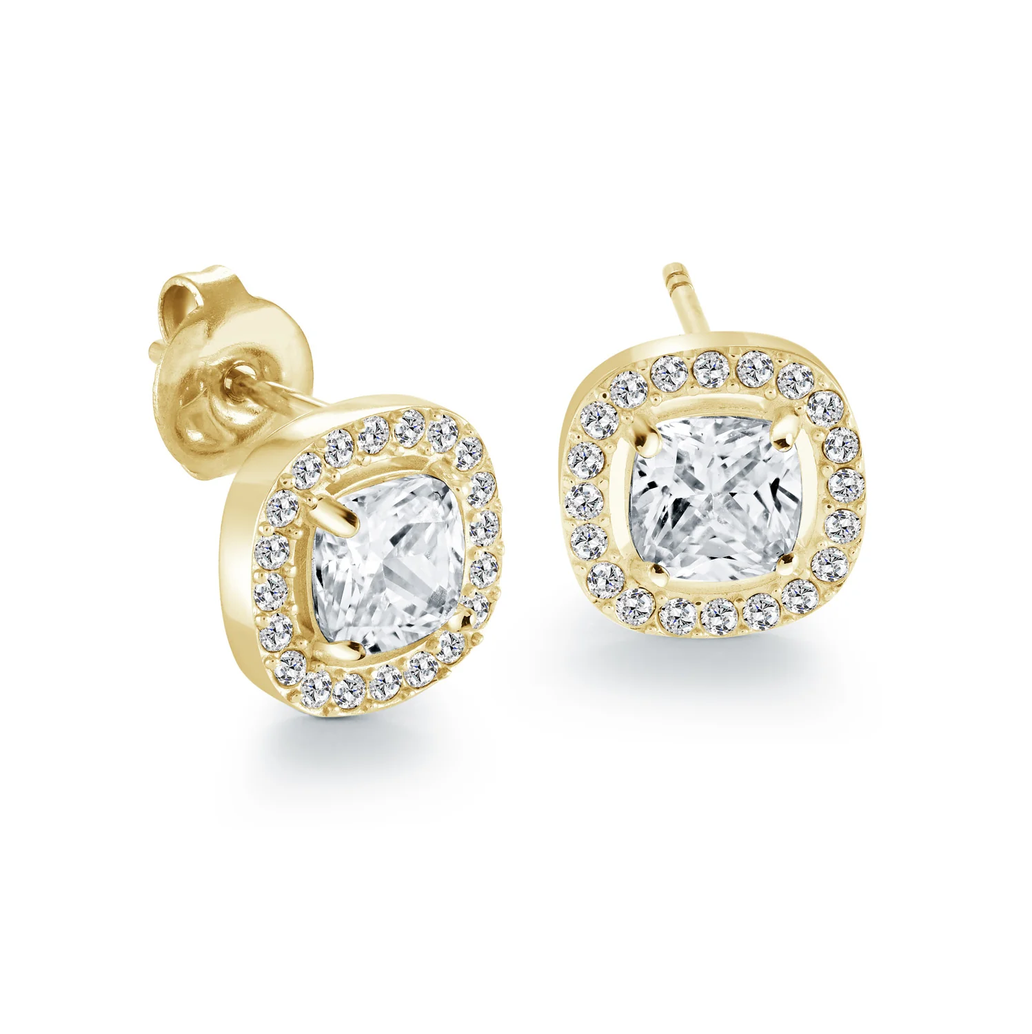 9mm Square-Cz Halo Studs - Image 2