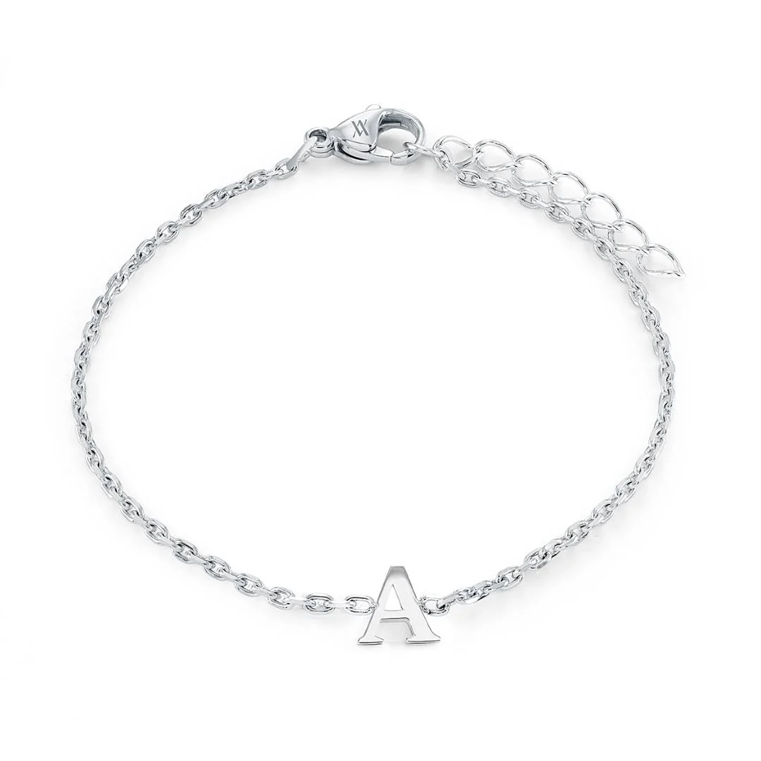 Block Initial Bracelet
