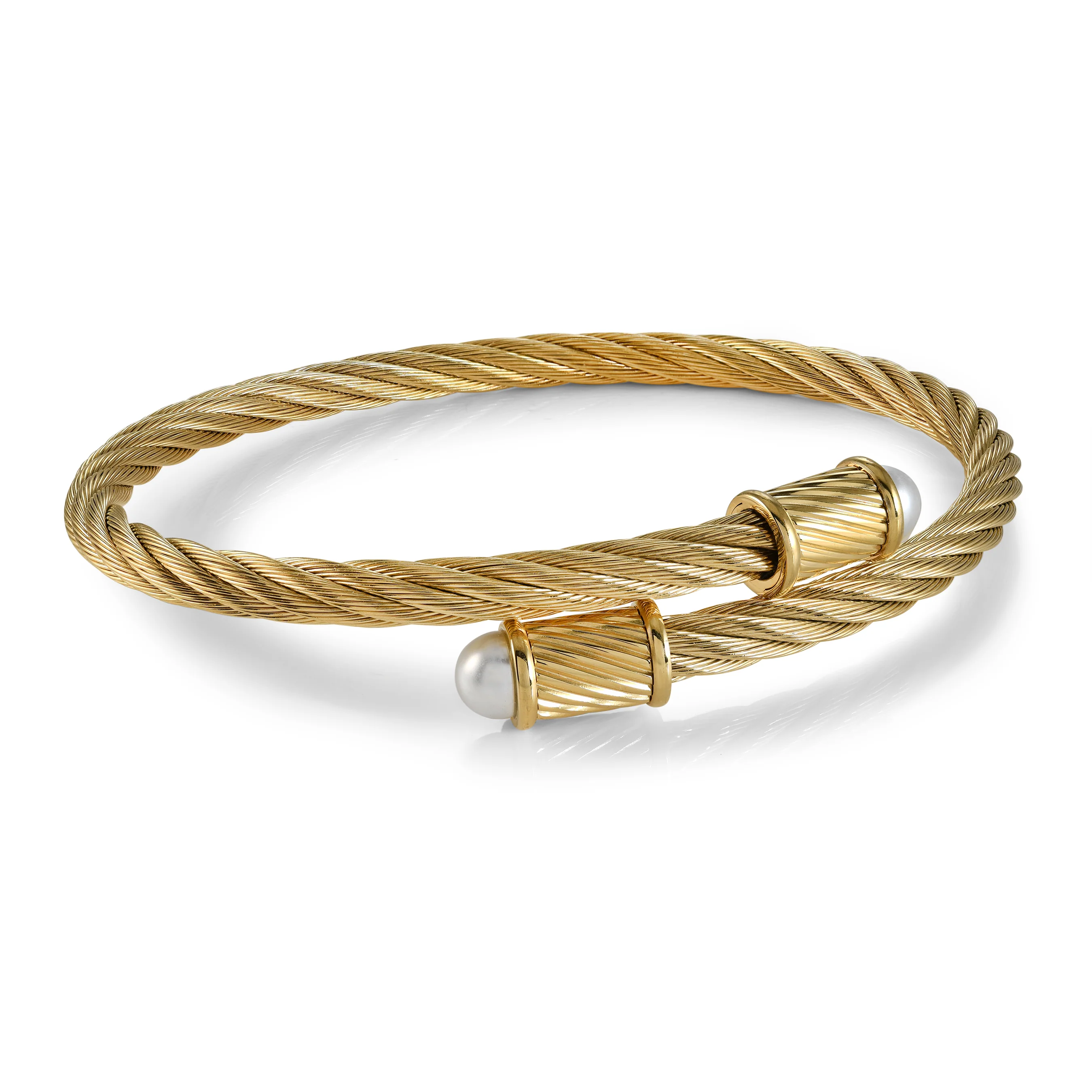 Cable Twist & Pearl Bangle - Image 2