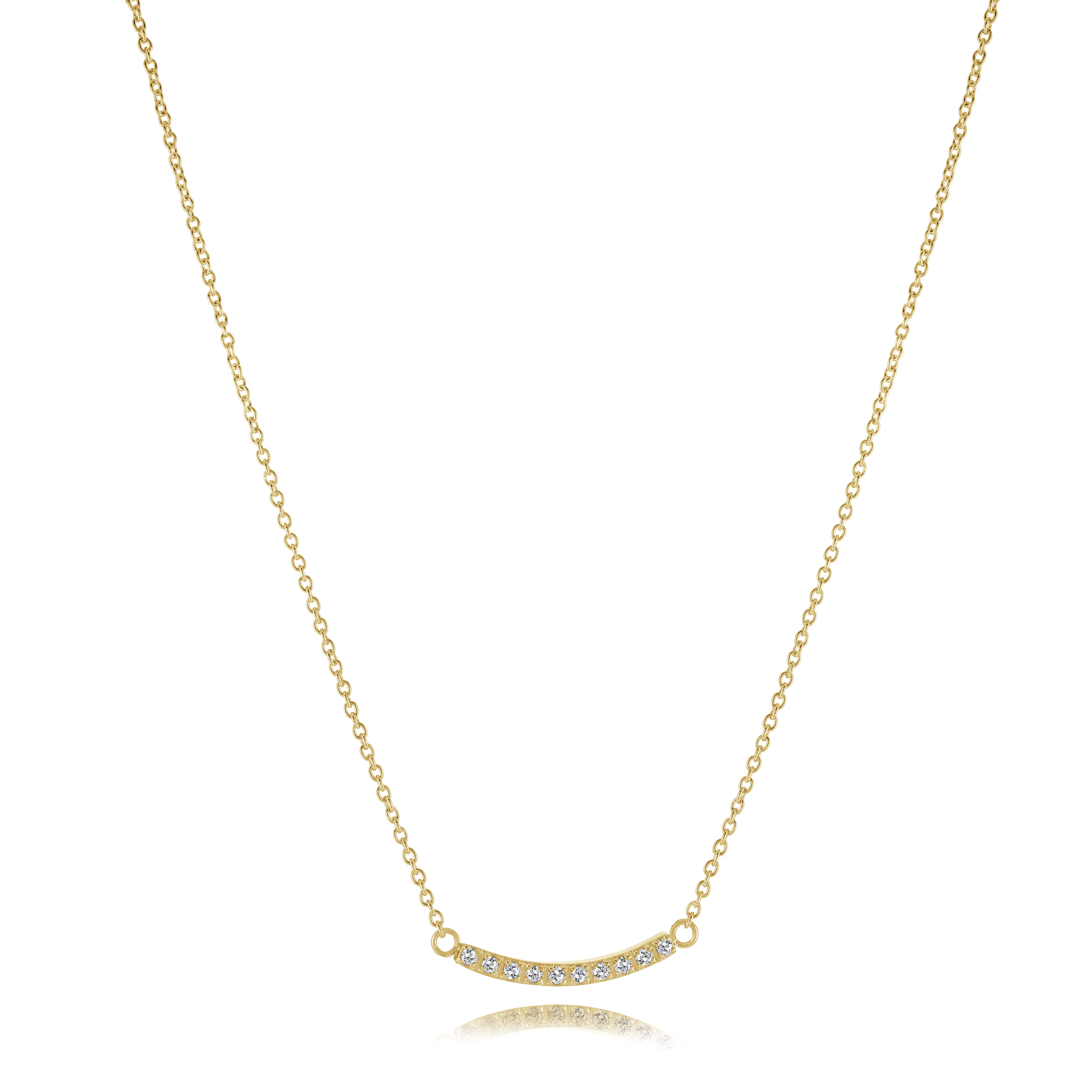 Curve Bar Cz Necklace - Image 2