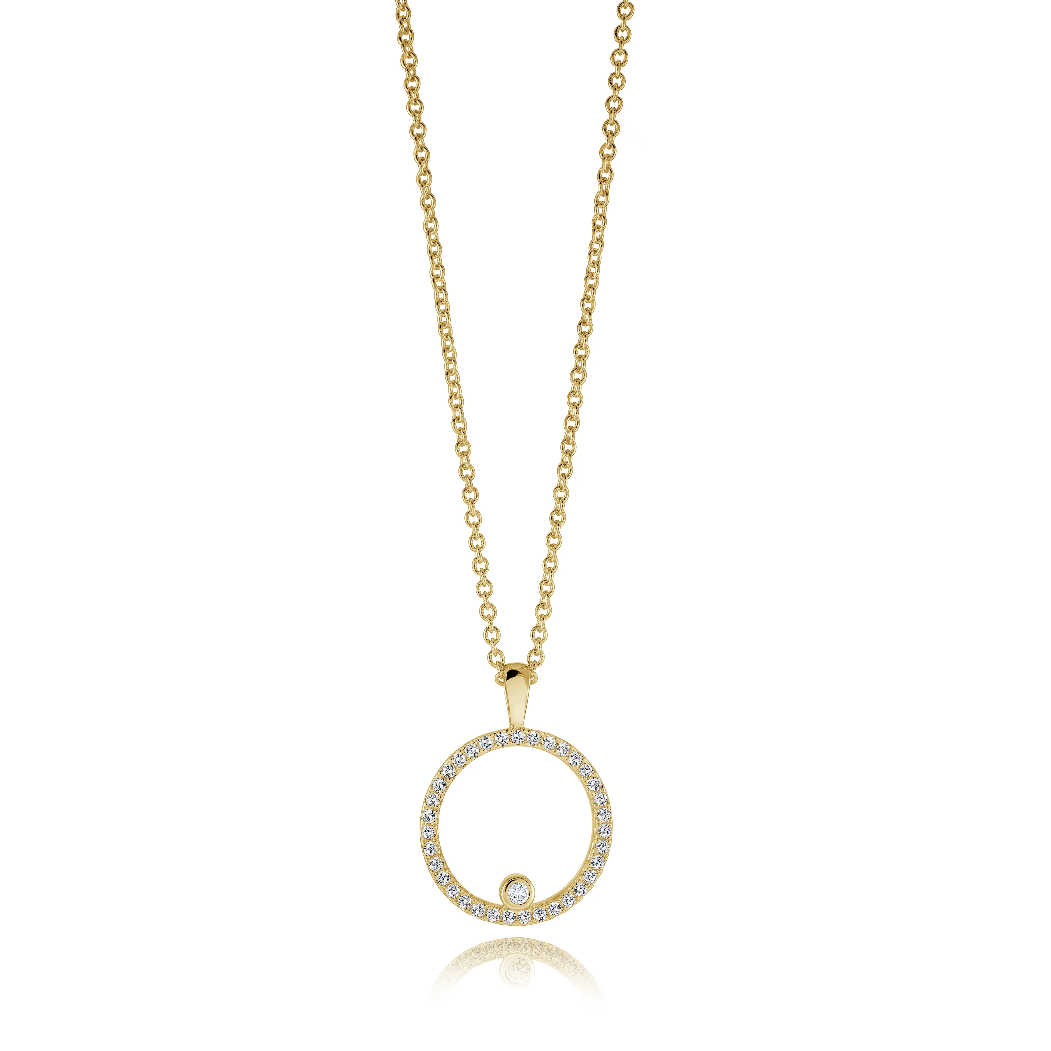Cz Circle Pendant Necklace - Image 2