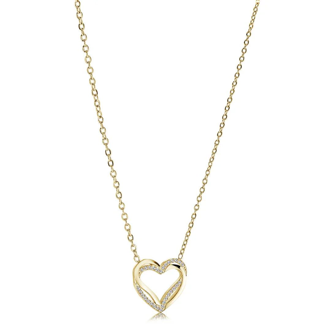 Double Heart Cz Necklace - Image 2