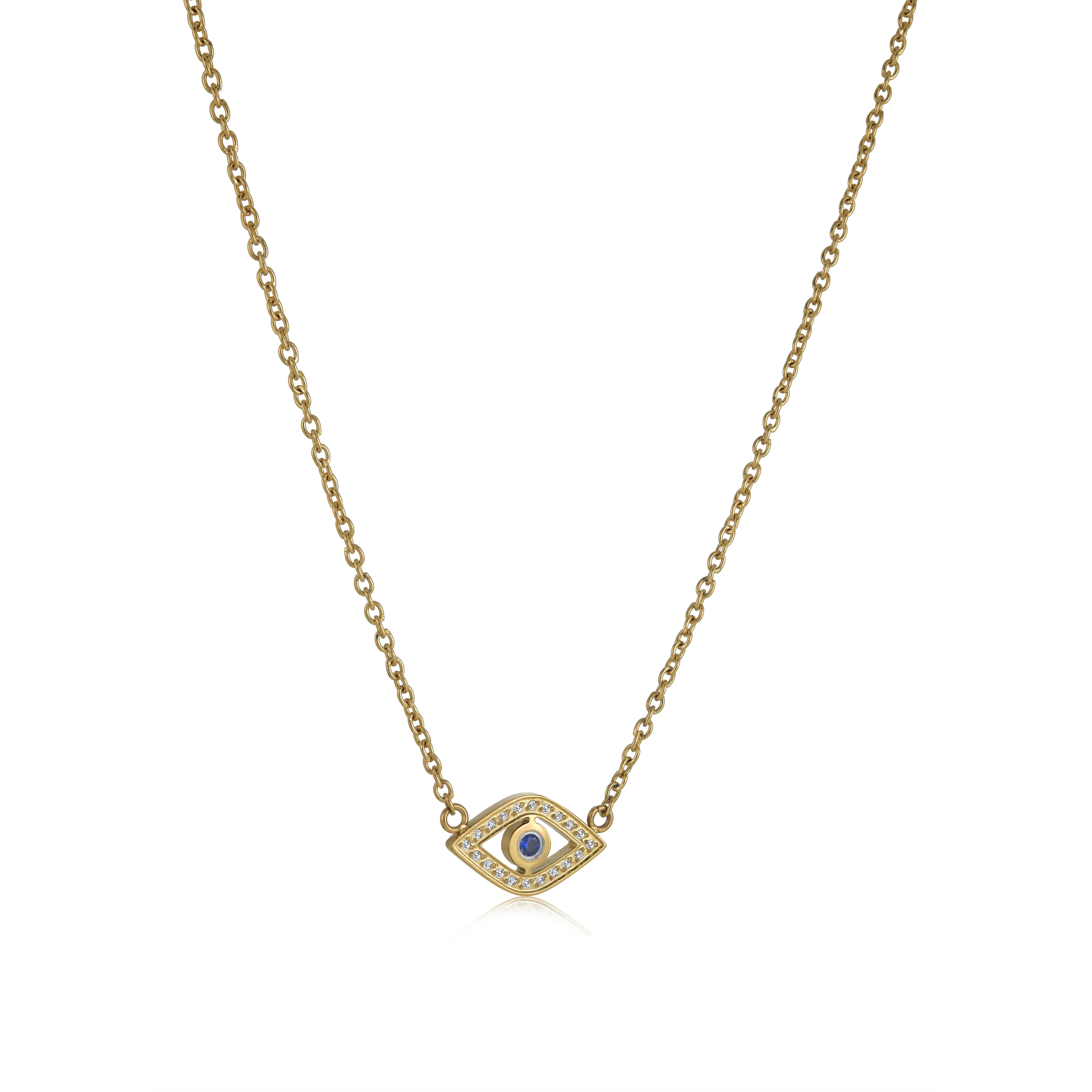 Evil Eye Blue Cz Necklace - Image 2