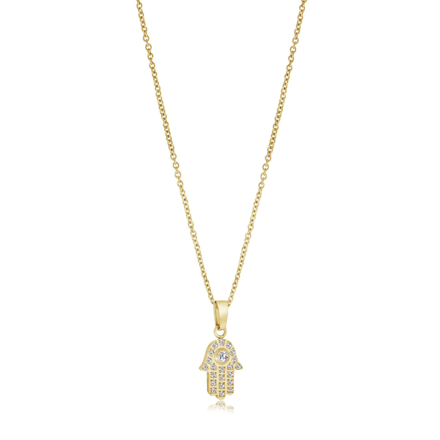 Hamsa Cz Pendant Necklace - Image 2
