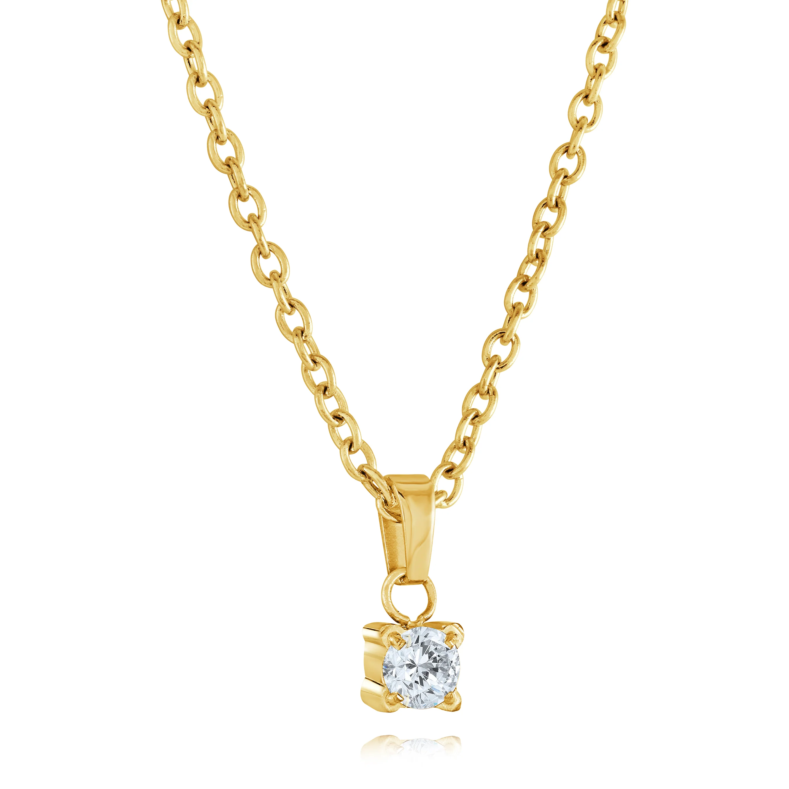 Solitaire Cz Necklace - Image 2